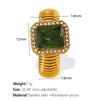 Wholesale Women's Street Style Geometric Zircon 316L Stainless Steel 18K Gold Plated Nonfading Ring Jewelry