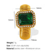 Wholesale Women's Street Style Geometric Zircon 316L Stainless Steel 18K Gold Plated Nonfading Ring Jewelry