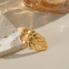 Wholesale Women's Stylish Feather Geometric Stainless Steel Ring With Electroplating Design