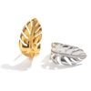 Wholesale Women's Stylish Feather Geometric Stainless Steel Ring With Electroplating Design