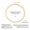 Wholesale Women's Stylish Normcore Matching Niche Necklace With Geometric Paper Clip Chain Stainless Steel And Titanium Steel Electroplated Waterproof And Non Fading