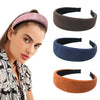 Wholesale Women's Suede Widebrimmed Handwoven Plaid Geometric Headband