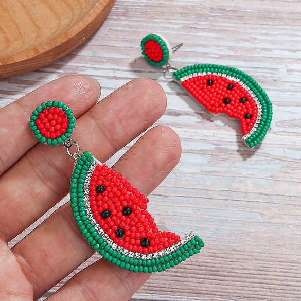 Wholesale Women's Summer Fruit Shaped Rice Bead Earrings In Little Fresh Style