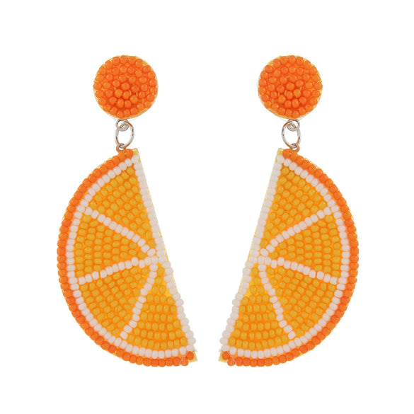 Wholesale Women's Summer Fruit Shaped Rice Bead Earrings In Little Fresh Style