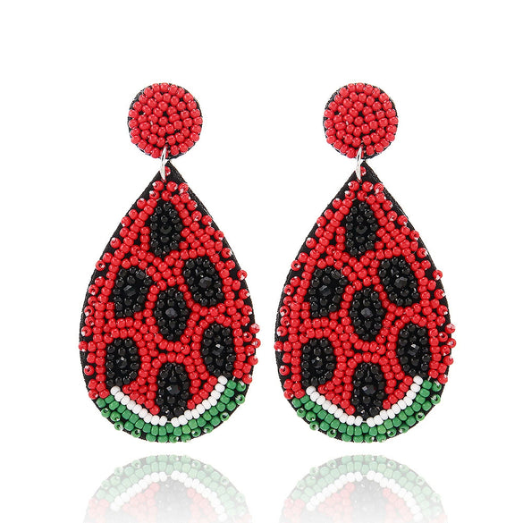 Wholesale Women's Summer Fruit Shaped Rice Bead Earrings In Little Fresh Style