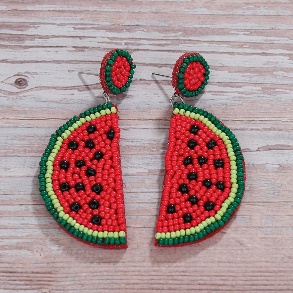 Wholesale Women's Summer Fruit Shaped Rice Bead Earrings In Little Fresh Style
