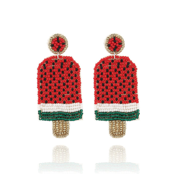 Wholesale Women's Summer Fruit Shaped Rice Bead Earrings In Little Fresh Style