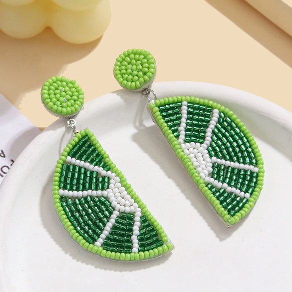 Wholesale Women's Summer Fruit Shaped Rice Bead Earrings In Little Fresh Style