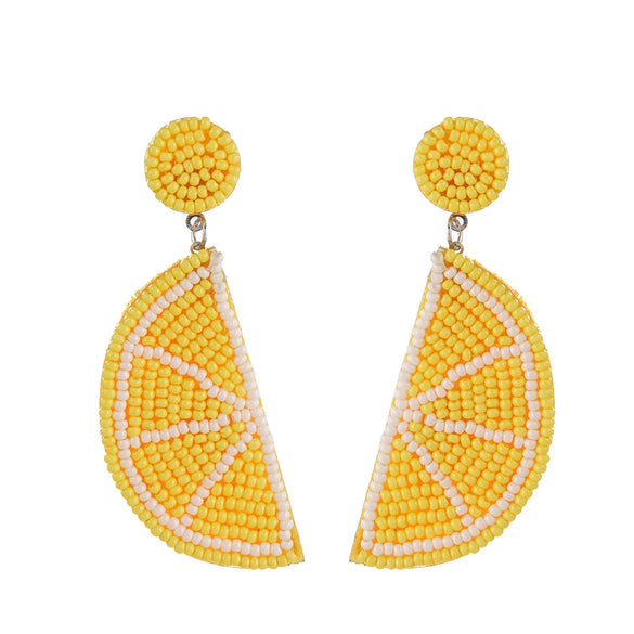 Wholesale Women's Summer Fruit Shaped Rice Bead Earrings In Little Fresh Style