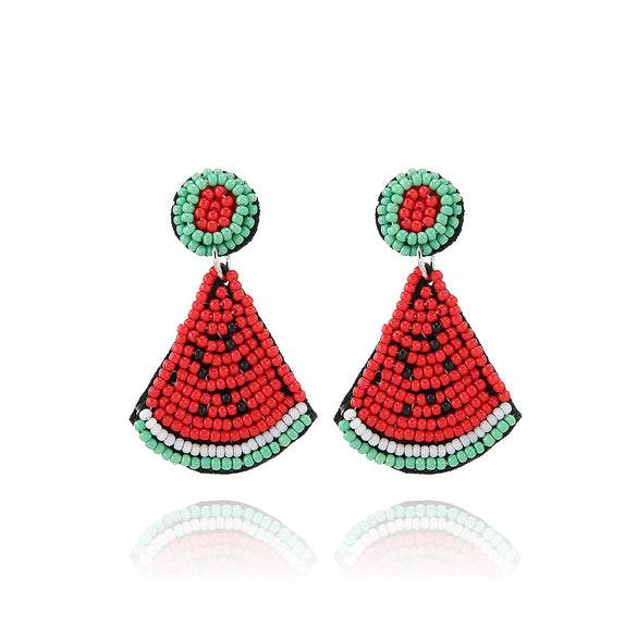 Wholesale Women's Summer Fruit Shaped Rice Bead Earrings In Little Fresh Style