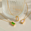 Wholesale Women's Summer Waterproof Necklace Accessories Jewelry Inlaid Zircon With Geometric Shape Stainless Steel Electroplating
