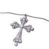 Wholesale Women's Sweet And Cool Flower Pattern Zinc Alloy Electroplated Cross Pendant Necklaces