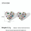 Wholesale Women's Sweet And Cool Geometric Heart Pendant Stainless Steel 18K Goldplated Necklace Earrings Jewelry Set