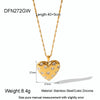 Wholesale Women's Sweet And Cool Geometric Heart Pendant Stainless Steel 18K Goldplated Necklace Earrings Jewelry Set