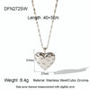 Wholesale Women's Sweet And Cool Geometric Heart Pendant Stainless Steel 18K Goldplated Necklace Earrings Jewelry Set