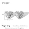 Wholesale Women's Sweet And Cool Geometric Heart Pendant Stainless Steel 18K Goldplated Necklace Earrings Jewelry Set