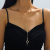 Wholesale Women's Sweet And Cool Style Alloy Electroplated Four Leaf Clover Double Layer Necklace And Earring Set