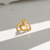 Wholesale Women's Sweet And Cool Style Electroplated Stainless Steel Flower Ring