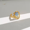 Wholesale Women's Sweet And Cool Style Electroplated Stainless Steel Flower Ring