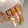 Wholesale Women's Sweet And Cool Style Electroplated Stainless Steel Flower Ring
