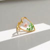 Wholesale Women's Sweet And Cool Style Electroplated Stainless Steel Flower Ring