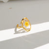 Wholesale Women's Sweet And Cool Style Electroplated Stainless Steel Flower Ring