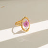 Wholesale Women's Sweet And Cool Style Electroplated Stainless Steel Flower Ring