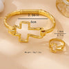 Wholesale Women's Sweet And Cool Style Geometric Alloy Electroplated Hand Jewelry And Earrings Set