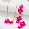 Wholesale Women's Sweet And Cool Style Geometric Flower Alloy Electroplated Jewelry Set Including Hand Jewelry And Earrings