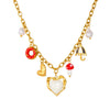 Wholesale Women's Sweet And Cool Style Heart Shape Stainless Steel Electroplated Pendant Necklace With Oshaped Chain