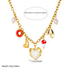 Wholesale Women's Sweet And Cool Style Heart Shape Stainless Steel Electroplated Pendant Necklace With Oshaped Chain