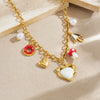 Wholesale Women's Sweet And Cool Style Heart Shape Stainless Steel Electroplated Pendant Necklace With Oshaped Chain