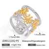 Wholesale Women's Sweet And Cool Style Stainless Steel Titanium Steel Electroplated Flower Curve Bracelet Ring Jewelry