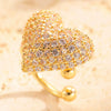 Wholesale Women's Sweet And Elegant Copper Electroplated Heartshaped Nonpierced Ear Cuffs With Diamonds