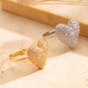 Wholesale Women's Sweet And Elegant Copper Electroplated Heartshaped Nonpierced Ear Cuffs With Diamonds