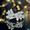 Wholesale Women's Sweet Animal Butterfly Multilayer Design Copper Zirconia Ring