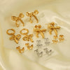 Wholesale Women's Sweet Bow Design Earrings Jewelry In Stainless Steel With Vacuum Real Gold Electroplating In Pvd Furnace