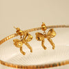 Wholesale Women's Sweet Bow Design Earrings Jewelry In Stainless Steel With Vacuum Real Gold Electroplating In Pvd Furnace