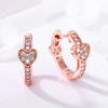 Wholesale Women's Sweet Cool Style Heart Shaped Copper Earrings Inlaid With Zircon