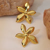 Wholesale Women's Sweet Elegant Flower Titanium Steel Earrings With Electroplating