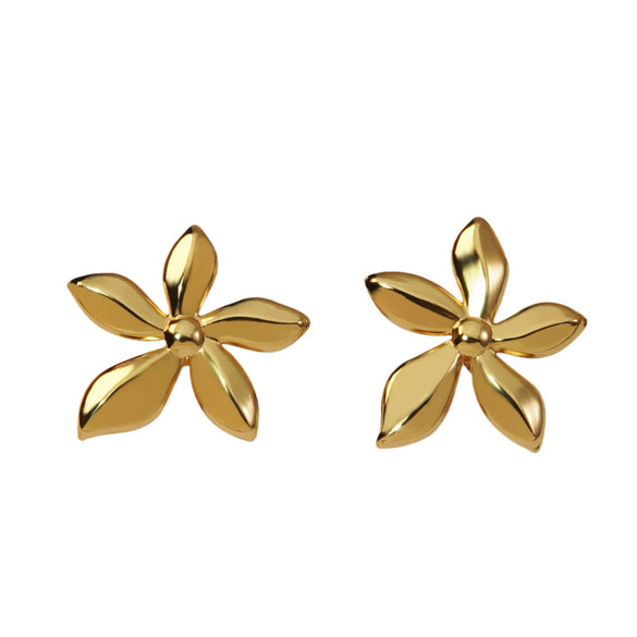 Wholesale Women's Sweet Elegant Flower Titanium Steel Earrings With Electroplating