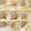 Wholesale Women's Sweet Fashionable Nonfading Electroplated Titanium Steel Necklace With Heart And Flower Patterns