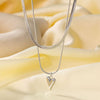 Wholesale Women's Sweet Fashionable Nonfading Electroplated Titanium Steel Necklace With Heart And Flower Patterns