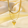 Wholesale Women's Sweet Fashionable Nonfading Electroplated Titanium Steel Necklace With Heart And Flower Patterns