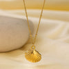 Wholesale Women's Sweet Fashionable Nonfading Electroplated Titanium Steel Necklace With Heart And Flower Patterns