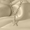 Wholesale Women's Sweet Fashionable Nonfading Electroplated Titanium Steel Necklace With Heart And Flower Patterns