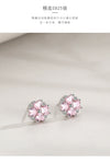 Wholesale Women's Sweet Flower Pattern 925 Sterling Silver Electroplated Cross Chain Necklace