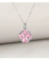 Wholesale Women's Sweet Flower Pattern 925 Sterling Silver Electroplated Cross Chain Necklace