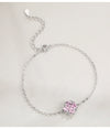 Wholesale Women's Sweet Flower Pattern 925 Sterling Silver Electroplated Cross Chain Necklace