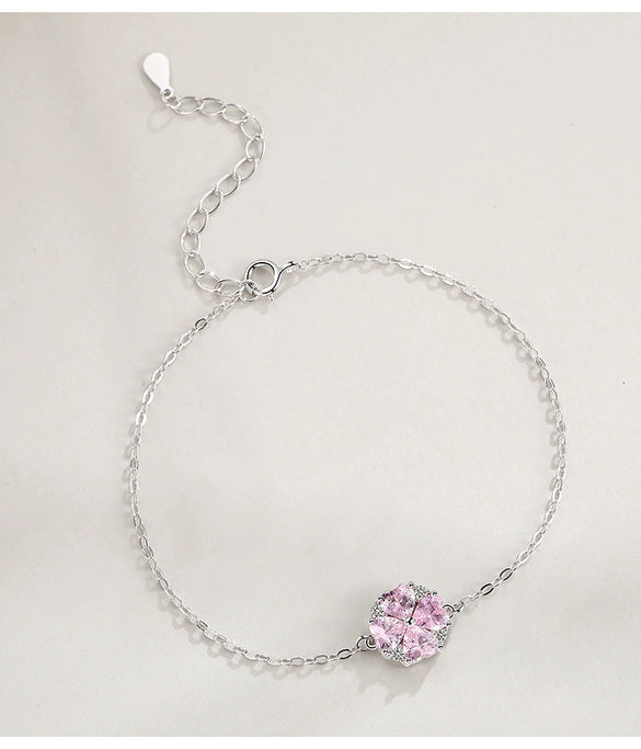 Wholesale Women's Sweet Flower Pattern 925 Sterling Silver Electroplated Cross Chain Necklace